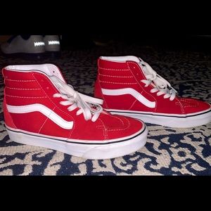 Brand new size 7 womens red high top vans